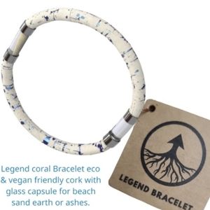 Legend coral Bracelet vegan friendly cork glass Memorial capsule sand ashes